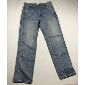 Denim Forum The Carpenter Lo-Rise Loose Jeans Blue Double Knee Utility 27